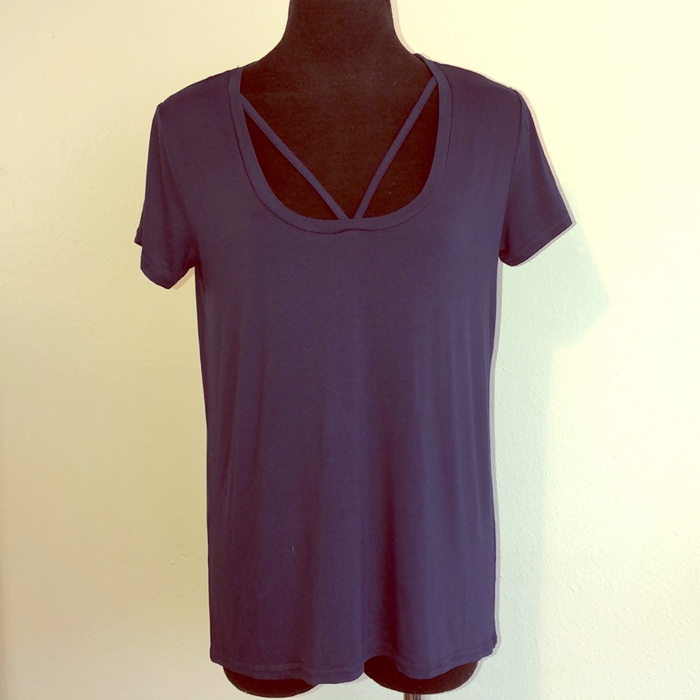 Angie Blue Strappy Hi Lo Top